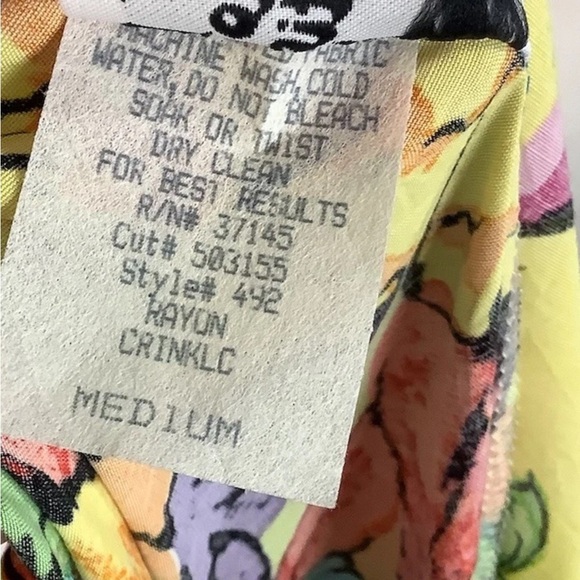 Vintage Hilo Hattie Sz M Hawaiian Tropical Floral Print Wrap Dress Multicolor - Picture 6 of 6